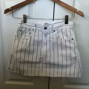 Brandy Melville white striped denim skirt